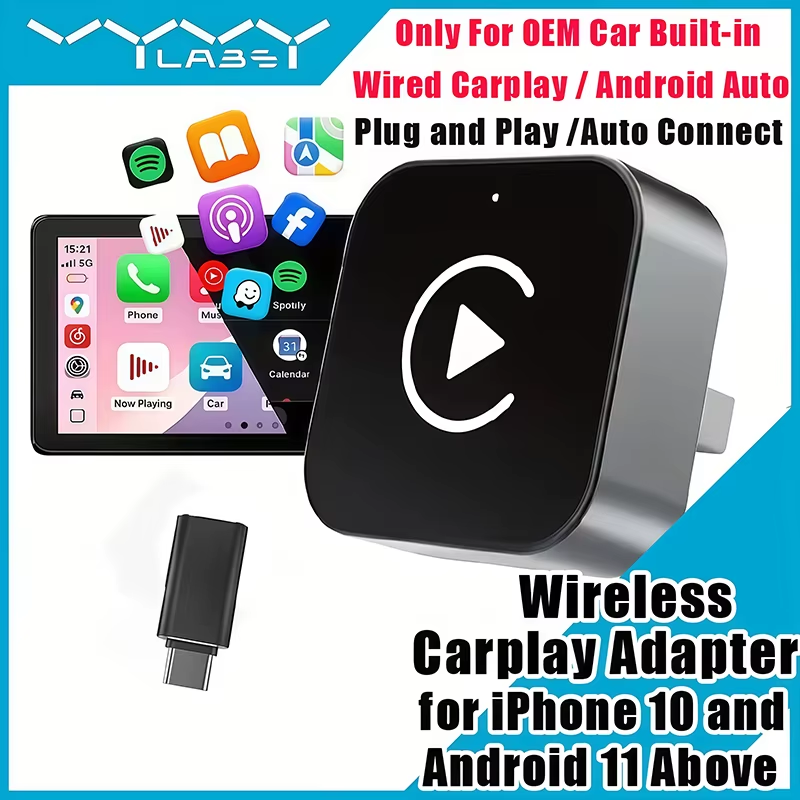 Usb C Hub - 2'si 1 arada Kablosuz CarPlay Adaptörü,