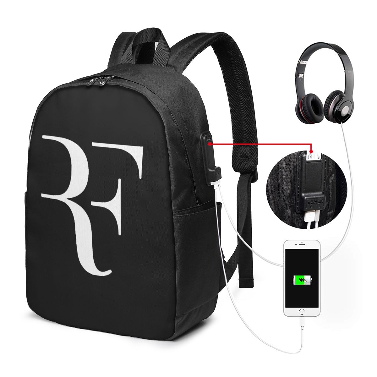 Laptop Bag - Roger Federer Sırt Çantası Seyahat Dizüstü