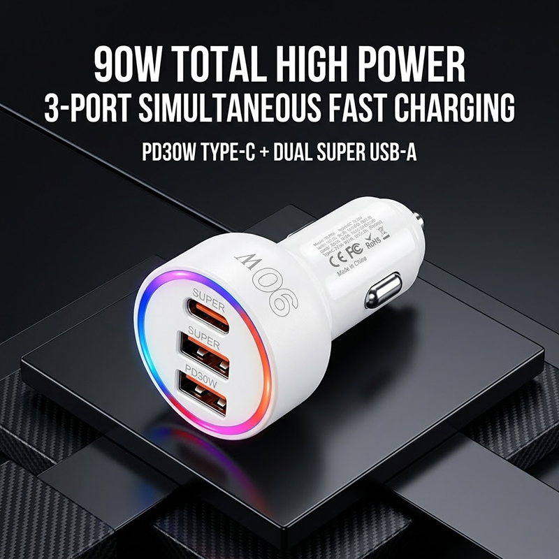 Usb C Hub - 90W Araç Şarj Cihazı Adaptörü, Çok