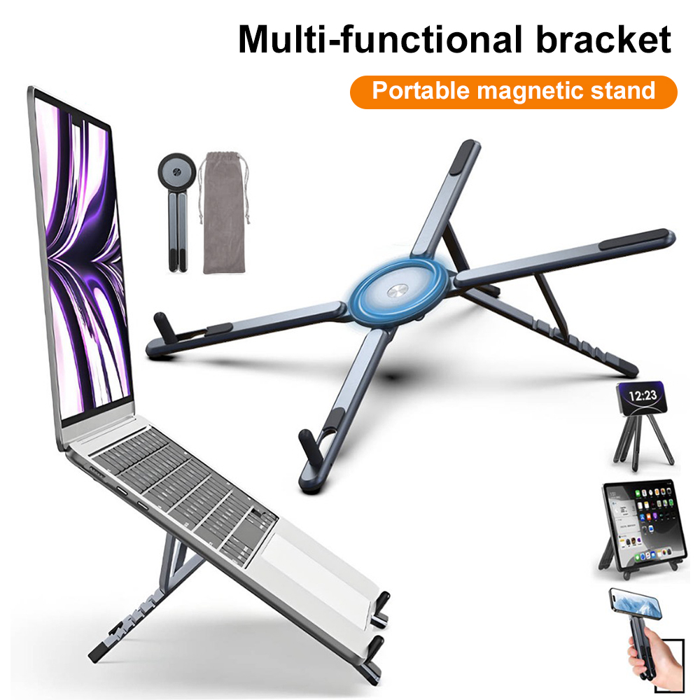 Laptop Stand - Taşınabilir Manyetik Telefon Tutucu ve Selfie