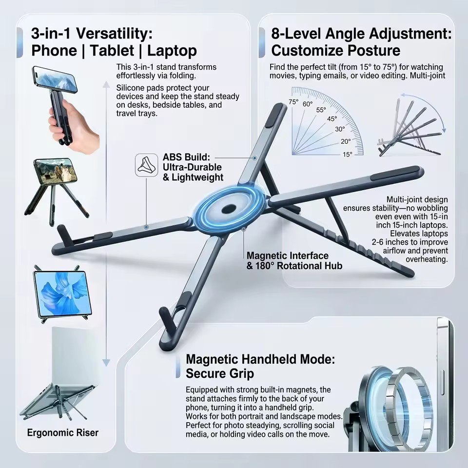 Taşınabilir Manyetik Telefon T - Laptop Stand incelemesi ve fiyatı