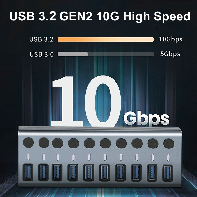 10 Portlu, Yüksek Hızlı, LED E - Usb Hub incelemesi ve fiyatı