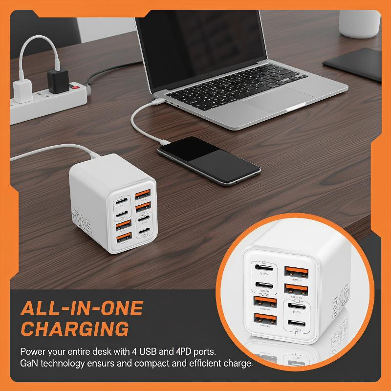 240W GaN USB C Şarj Cihazı 8'i - Laptop Charger incelemesi ve fiyatı