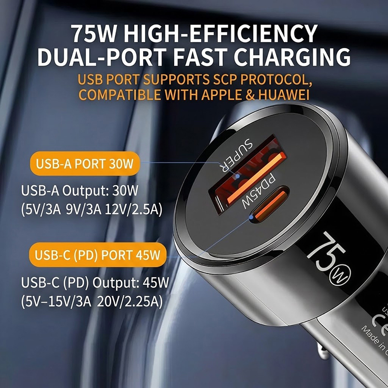 75W Çift Portlu Araç Şarj Ciha - Usb C Hub incelemesi ve fiyatı