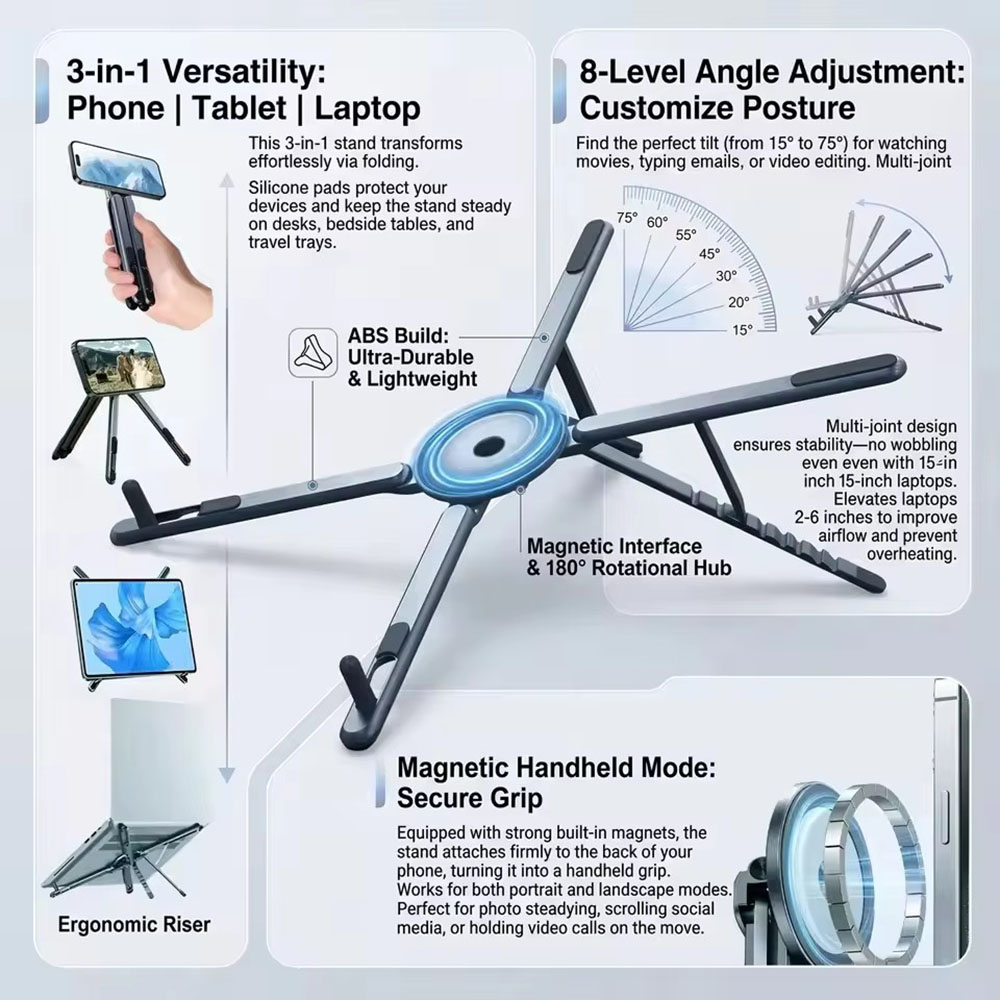 Taşınabilir Manyetik Telefon T - Laptop Stand incelemesi ve fiyatı